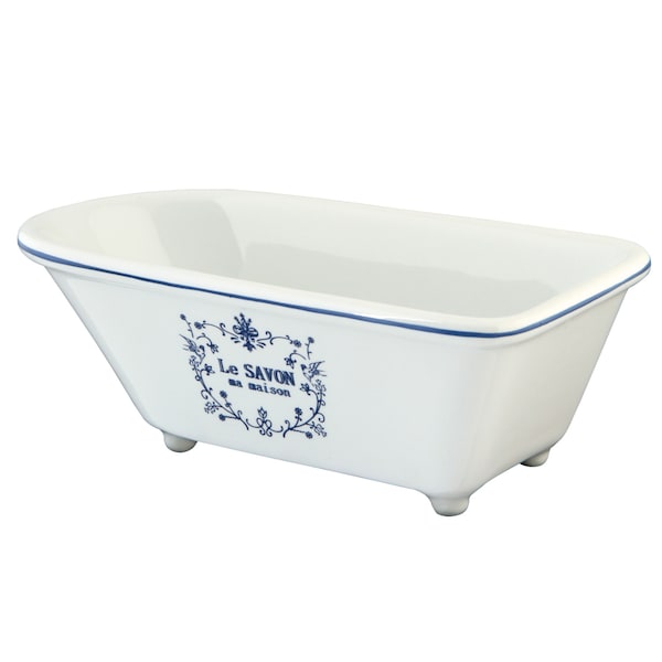 Kingston Brass Le Savon 6" Roll Top Clawfoot Tub Decorative Soap Dish, White BATUBRW - main